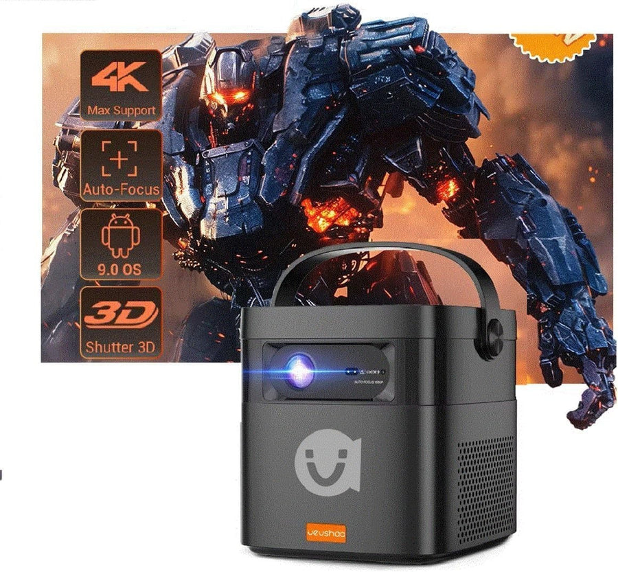 Portable 4K 3D Projector 1080P WiFi Android Battery Speaker