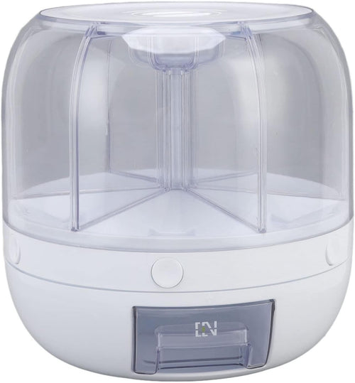 10KG Rice Dispenser 6 Grid Grain Storage Container PP Kitchen Organizer