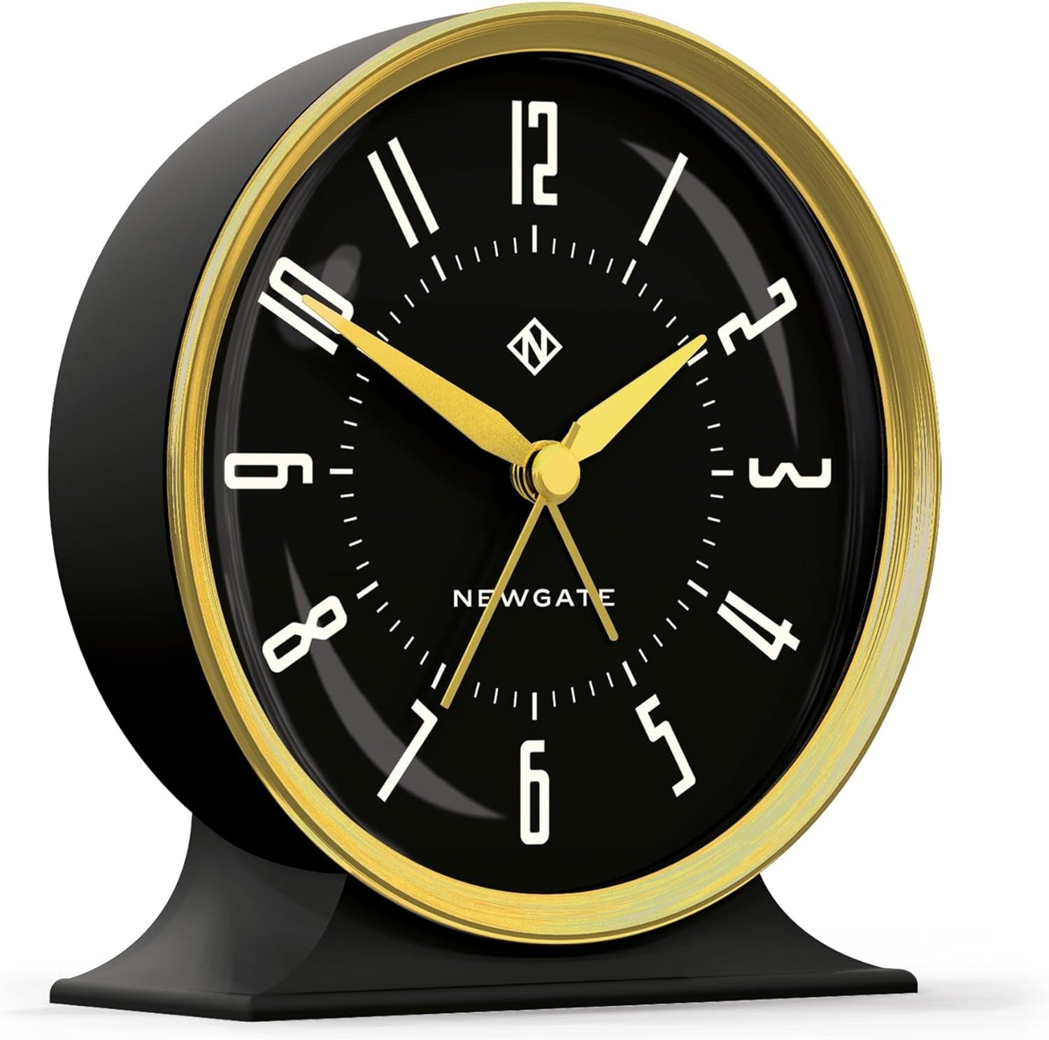 Silent Analogue Alarm Clock No Tick Round Arabic Dial Bedside Decor