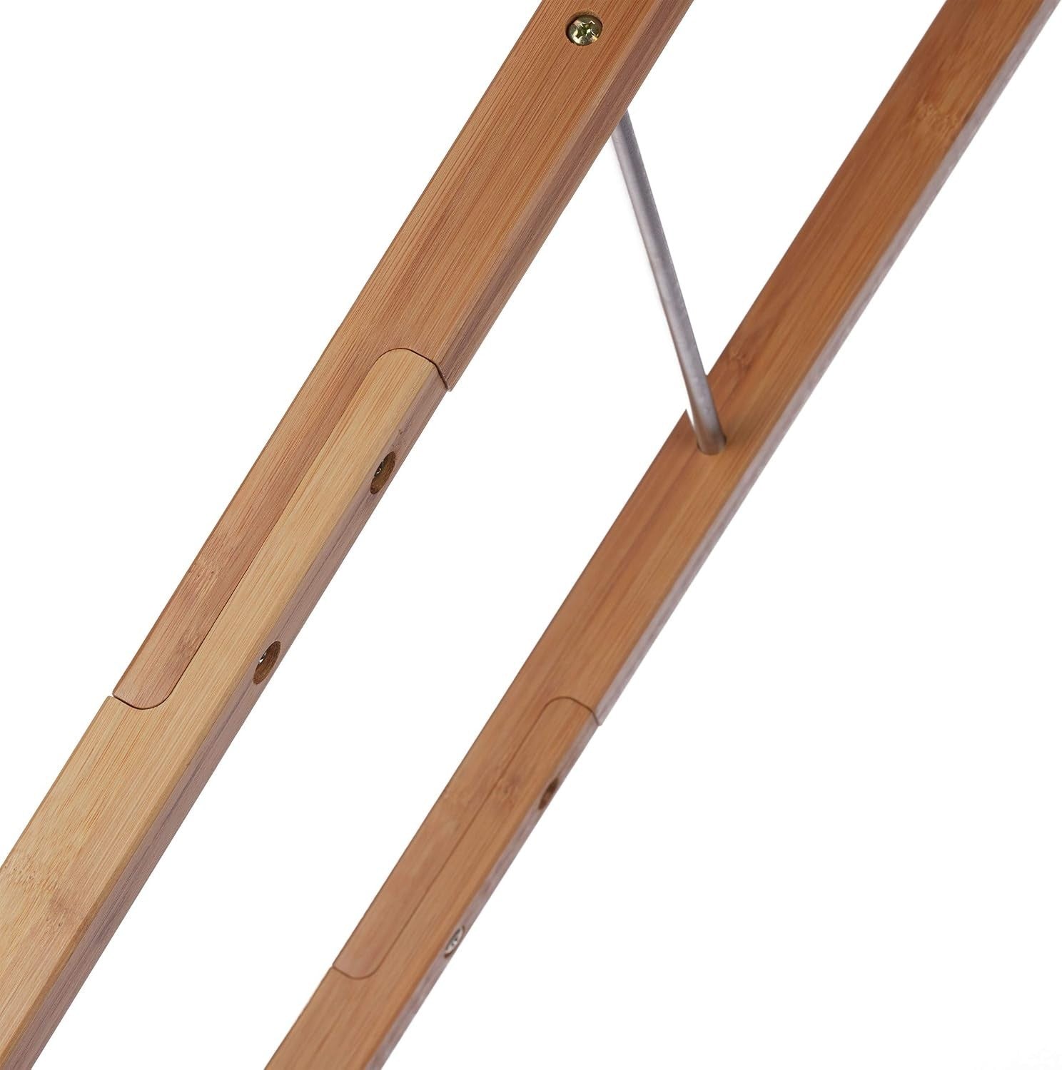 Bamboo Ladder Towel Rack 5 Rung Leaning Storage Display Stand