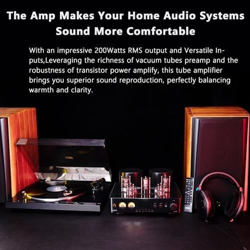 JTA100 200W Vacuum Tube Hybrid Amplifier BT 5.0 AUX PHONO RCA