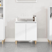 White Bathroom Sink Cabinet Cupboard 58x33x60cm Modern Under Sink Vanity Storage