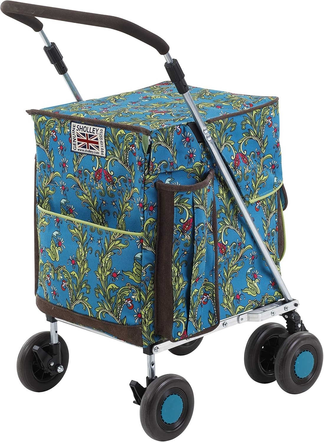 Petite 4-Wheel Folding Shopping Trolley, Strong Mobility Aid, Weatherproof