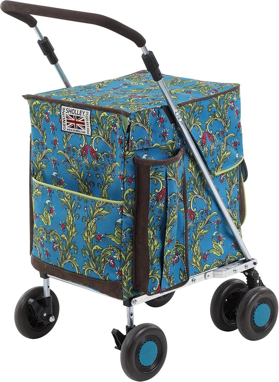 Petite 4-Wheel Folding Shopping Trolley, Strong Mobility Aid, Weatherproof