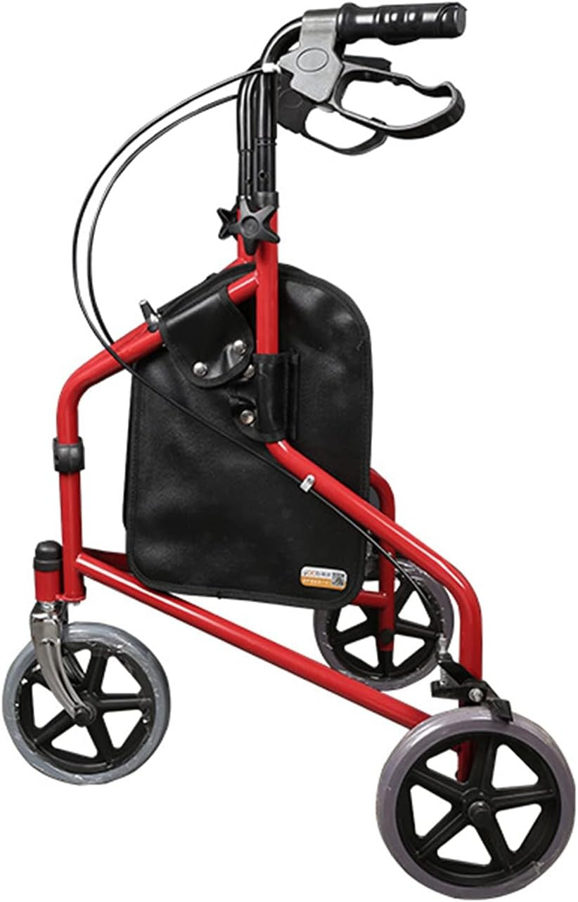 3 Wheel Rollator Walker Folding Lightweight Mobility Aid Seat Bag Brakes