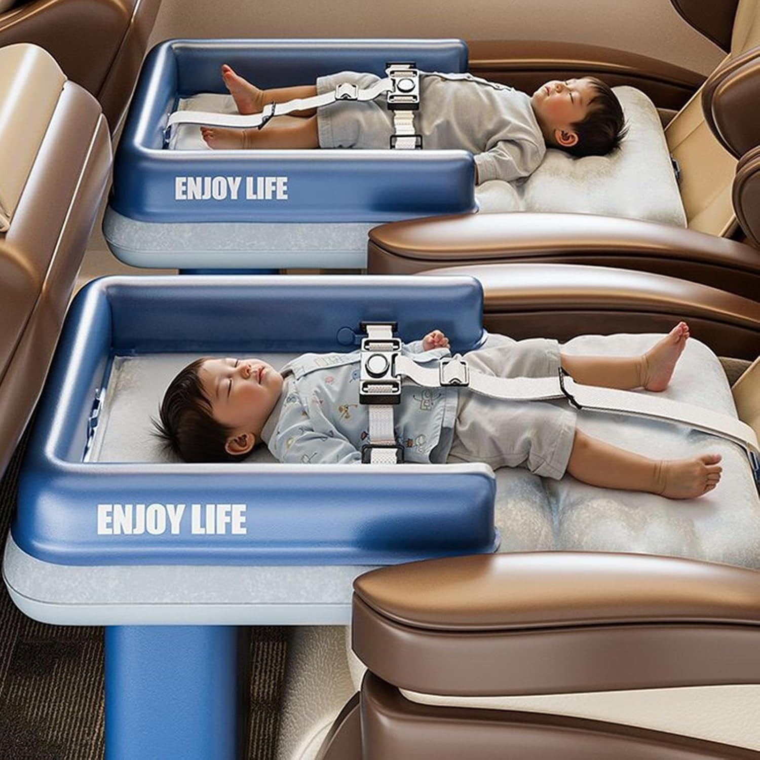 Inflatable Toddler Airplane Bed – Portable Kids Travel Air Mattress