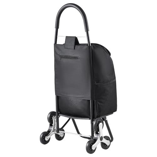 36L Folding Stair Climber Trolley Cart Grocery Laundry Handcart Black