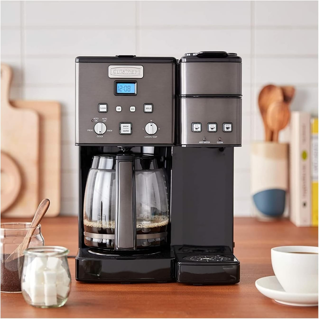 12 Cup Coffee Maker with Single-Serve Brewer 6–12oz Fast Brew Stainless Steel