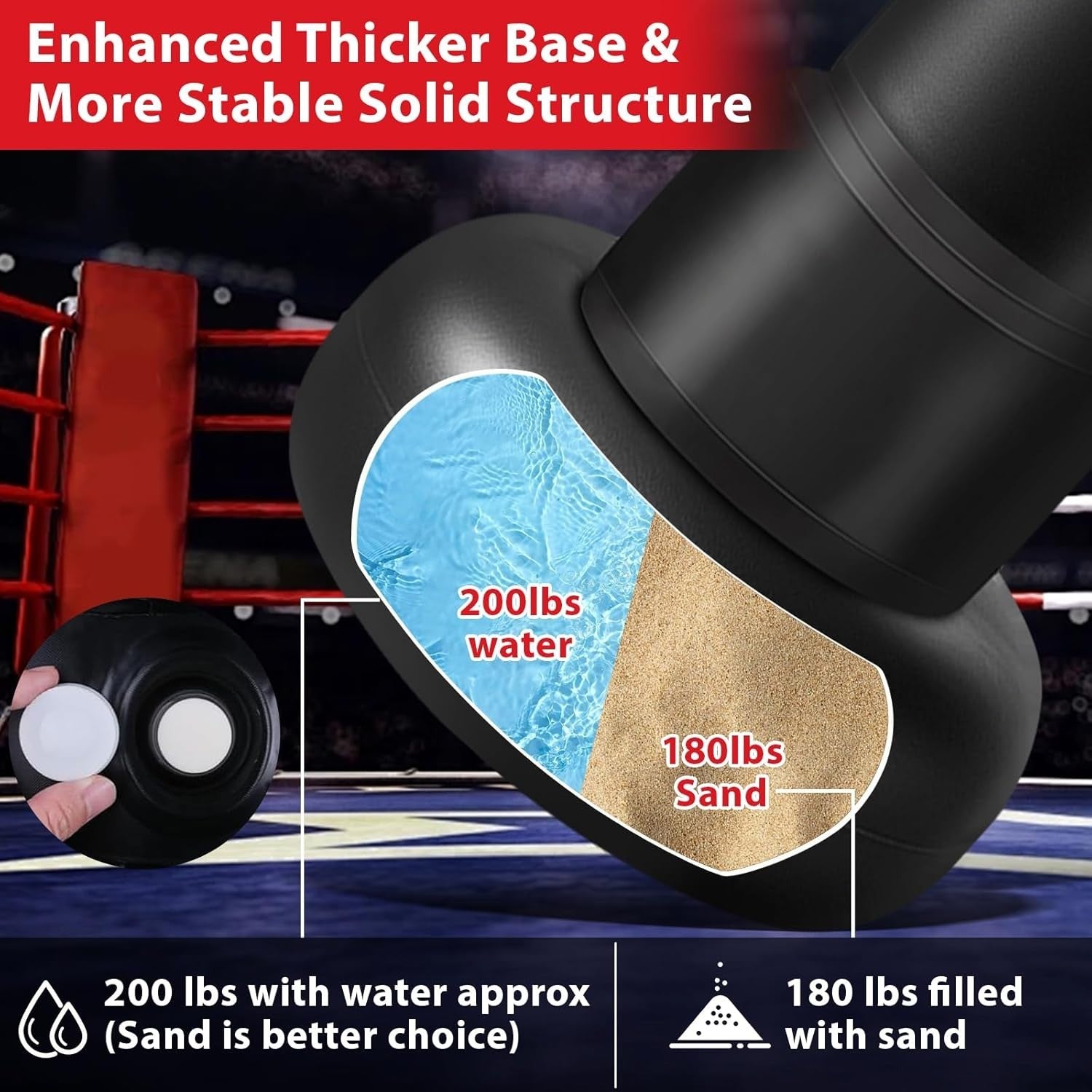 190cm Standing Punching Bag Inflatable MMA Kickboxing Training Set