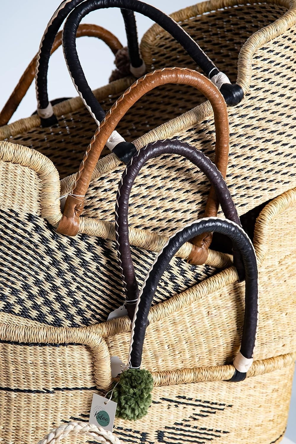 Handwoven Moses Basket with Rocking Stand & Mattress Natural Baby Cradle Wood