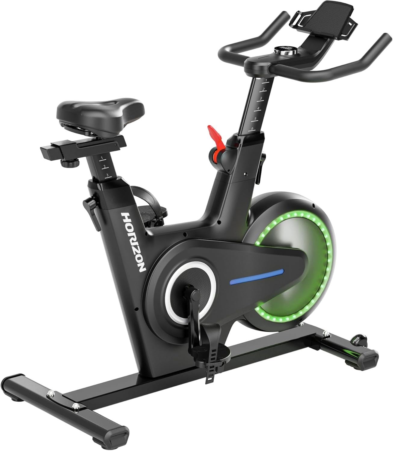 Adjustable Magnetic Spin Bike w/ LED Flywheel Home Cardio Trainer & App Sync