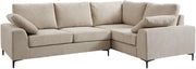 Beige Linen Right Hand Corner Sofa 5 Seater L Shape + Storage Option