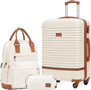 24'' Luggage Set Hard Shell Suitcase TSA Lock 360 Spinner + Backpack Bag