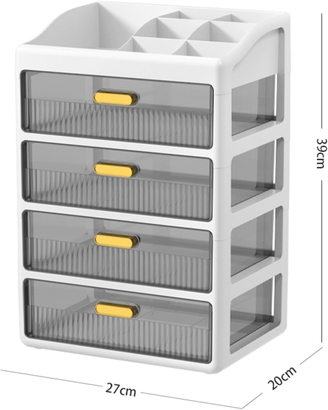 4-Layer White Desk Organizer Storage Drawers for Office, Makeup & Crafts