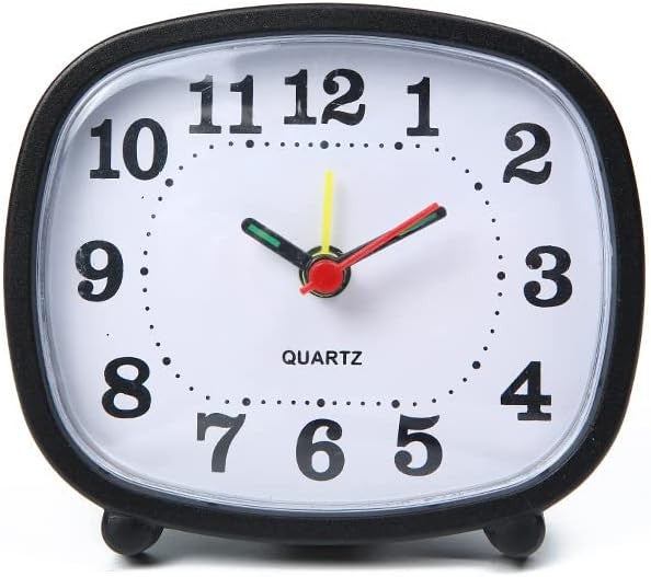 Silent Alarm Clock Non Ticking Large Display Night Light Snooze Bedside