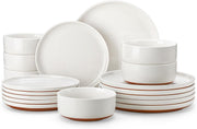 18 Piece Stoneware Dinner Set Plates Bowls for 6 Microwave Dishwasher Safe