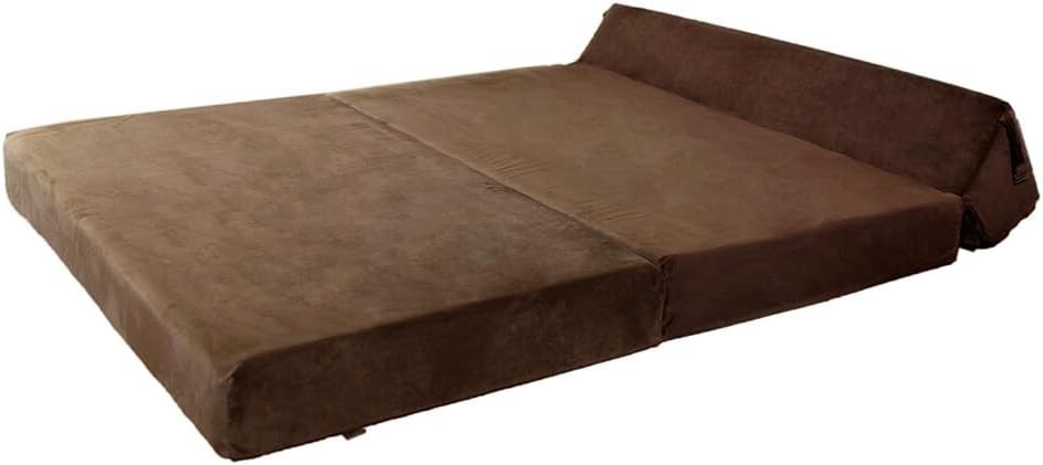 Fold Out Sofa Bed Chair Sleeper Futon Double Z Bed Small Space Brown