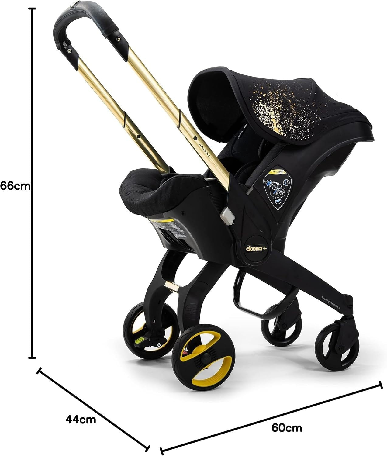 Convertible Baby Car Seat Stroller 0+ Anti Rebound 5 Point Harness Gold
