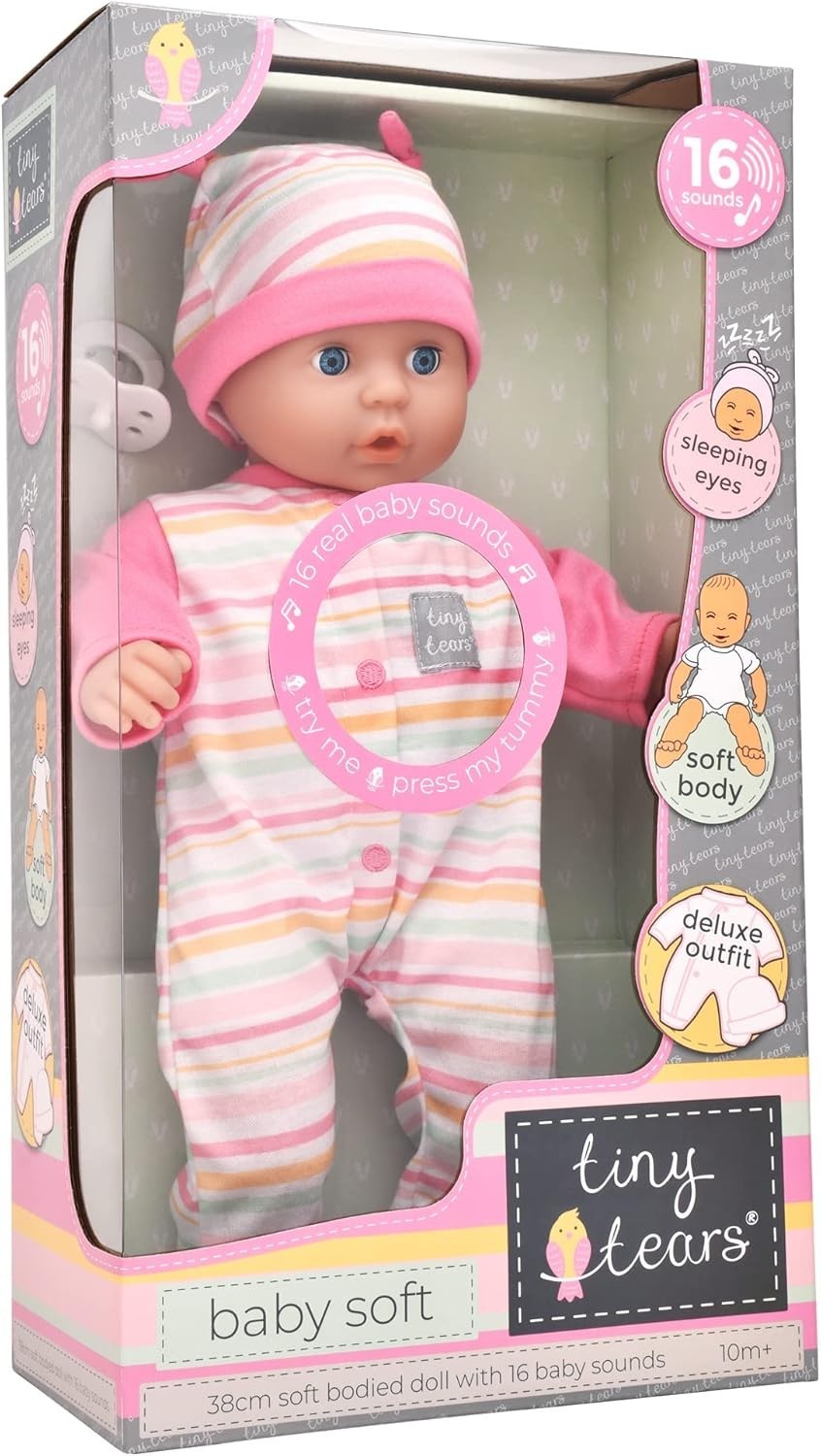 Interactive Baby Doll Soft Body 38cm with 16 Real Sounds Dummy Outfit