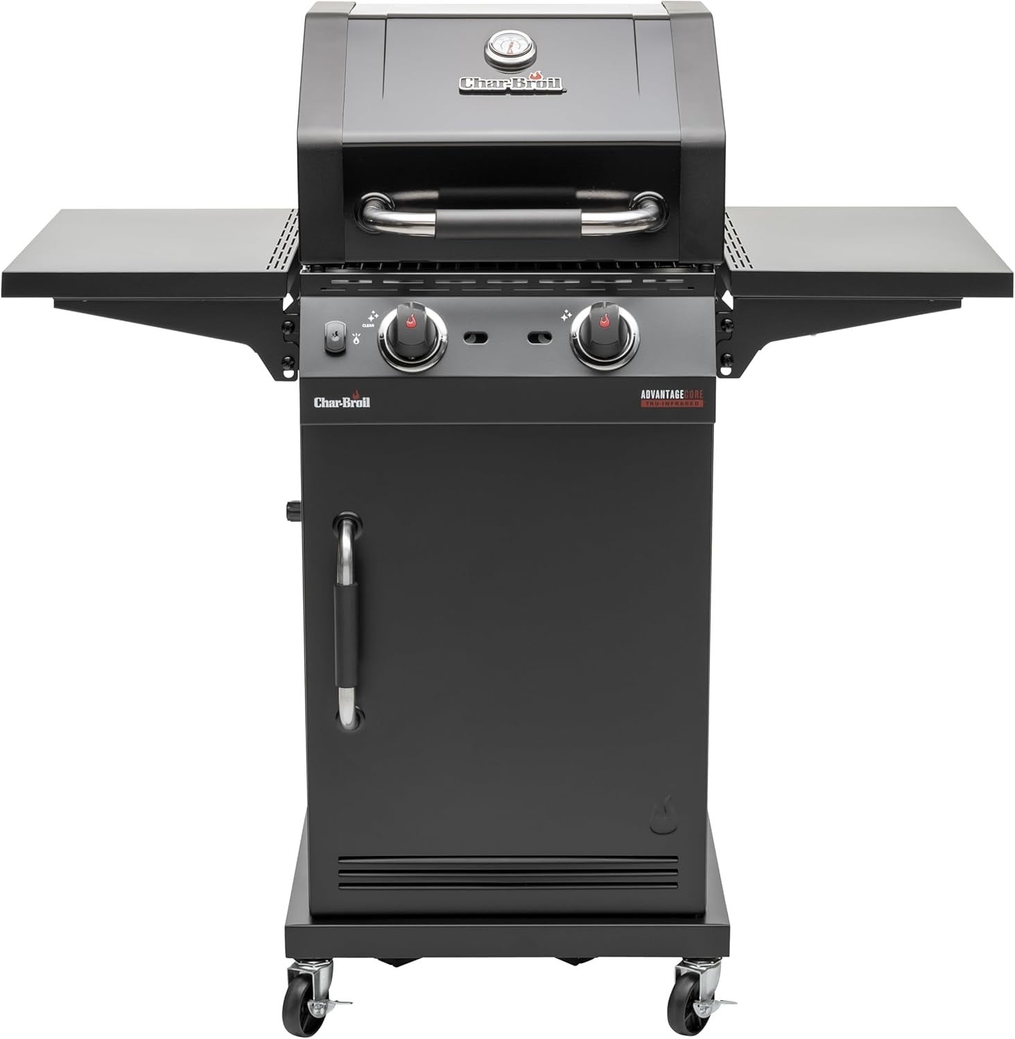 2 Burner Gas BBQ Grill with Infrared Heat, Folding Shelves & Cast Iron Grates