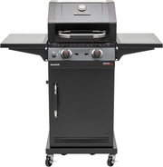 2 Burner Gas BBQ Grill with Infrared Heat, Folding Shelves & Cast Iron Grates