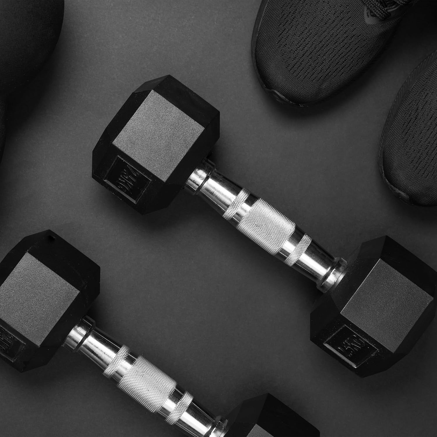 Hex Dumbbells Set 2.5–15kg with A Frame Rack Rubber Coated Gym Weights