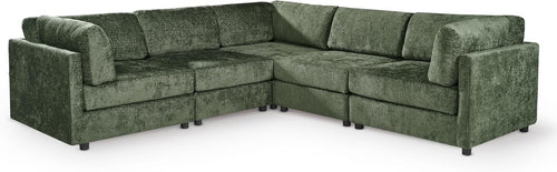 Large Green Chenille Modular Corner Sofa – 5 Seater L Shape 260cm x 260cm