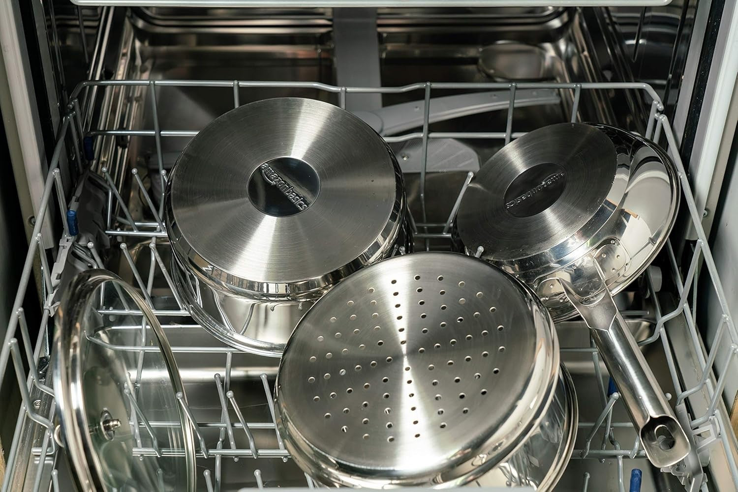 11Pcs Stainless Steel Cookware Set with Lids, Induction, Dishwasher & Oven Safe