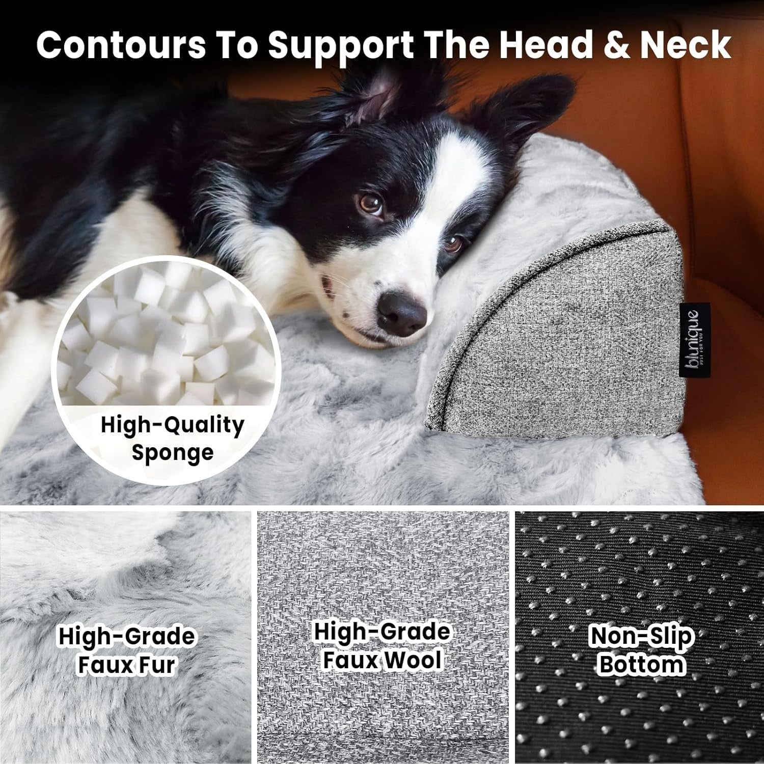 Large Orthopedic Dog Sofa Bed 104x94x12.5cm Faux Fur