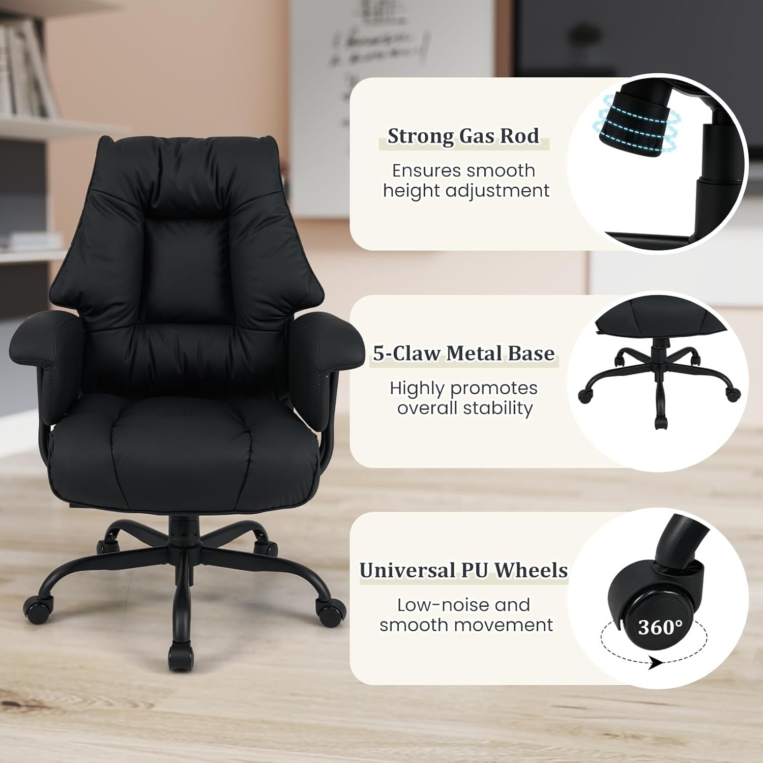 Executive Office Chair High Back PU Leather Swivel Tilt