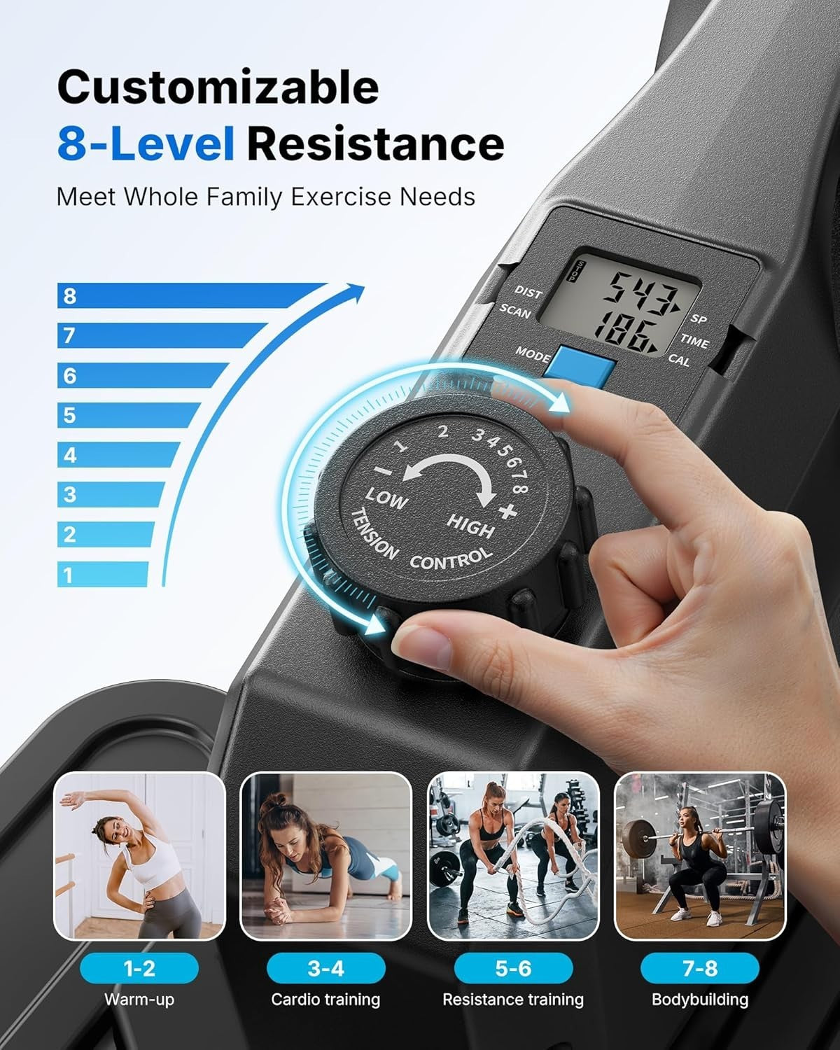 Under Desk Electric Mini Elliptical Quiet Seated Pedal Exerciser Portable
