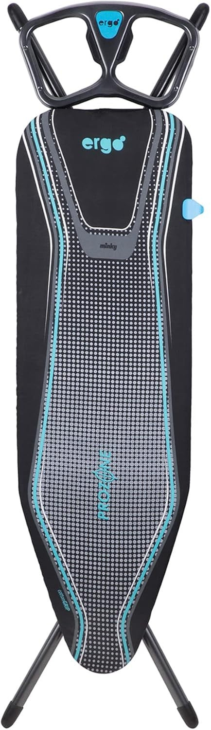 Ergonomic Ironing Board 122x38cm Adjustable Height Prozone Steam