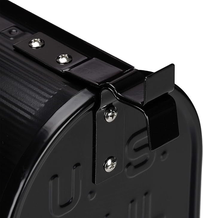 Vintage Wall Mounted US Mailbox Black Steel Lockable Retro Post Box