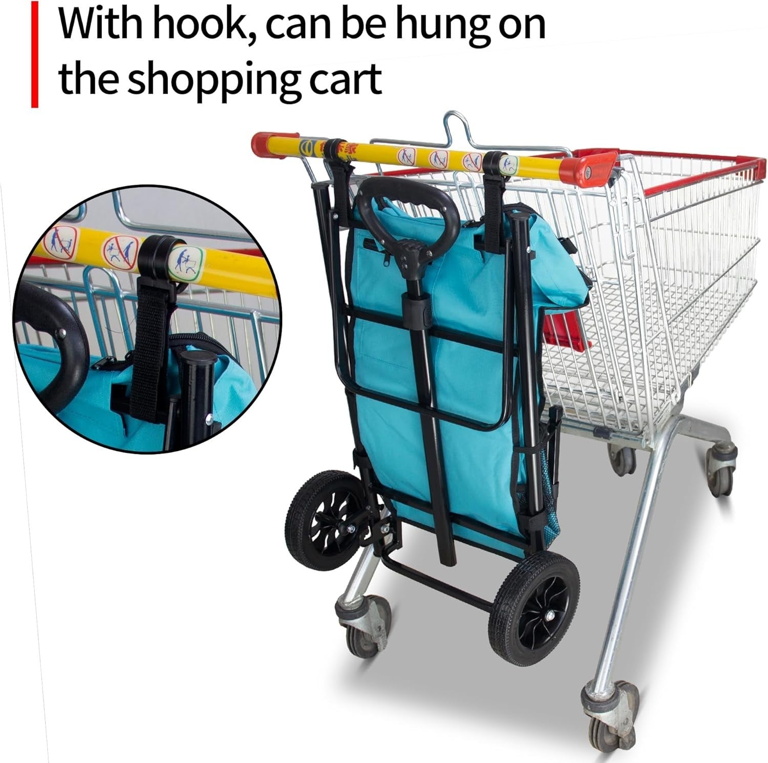 45L Folding Shopping Trolley Lightweight Grocery Cart Insulated Bag