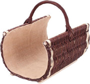 Rustic Wicker Log Basket with Handle – Durable Wood Storage, 50x36x29 cm