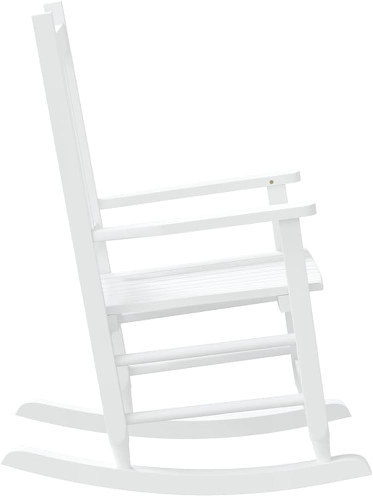 Rocking Chair for Kids Indoor/Outdoor - White Solid Wood, Safe & Durable