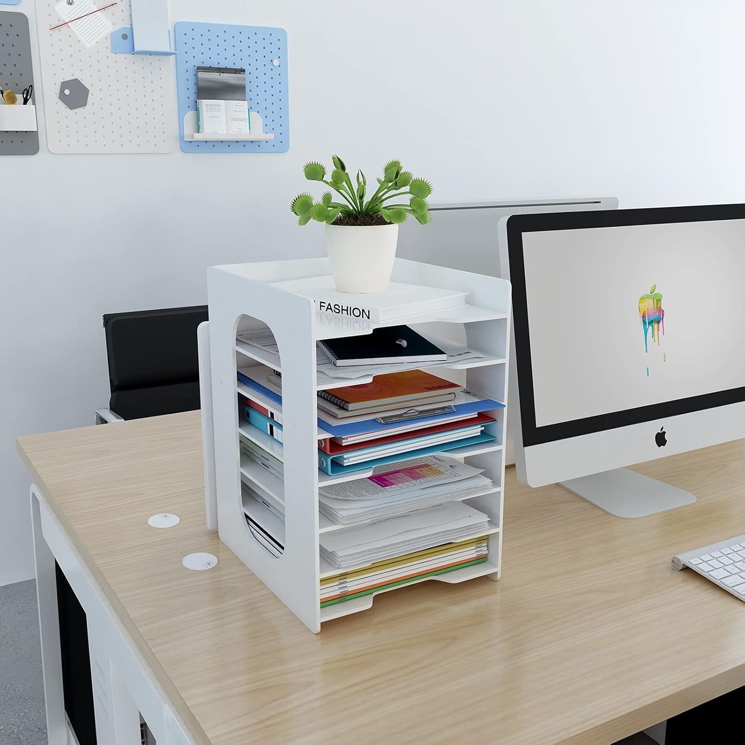 7-Tier Desk File Organizer Letter Tray A4 Paper Holder Document Rack