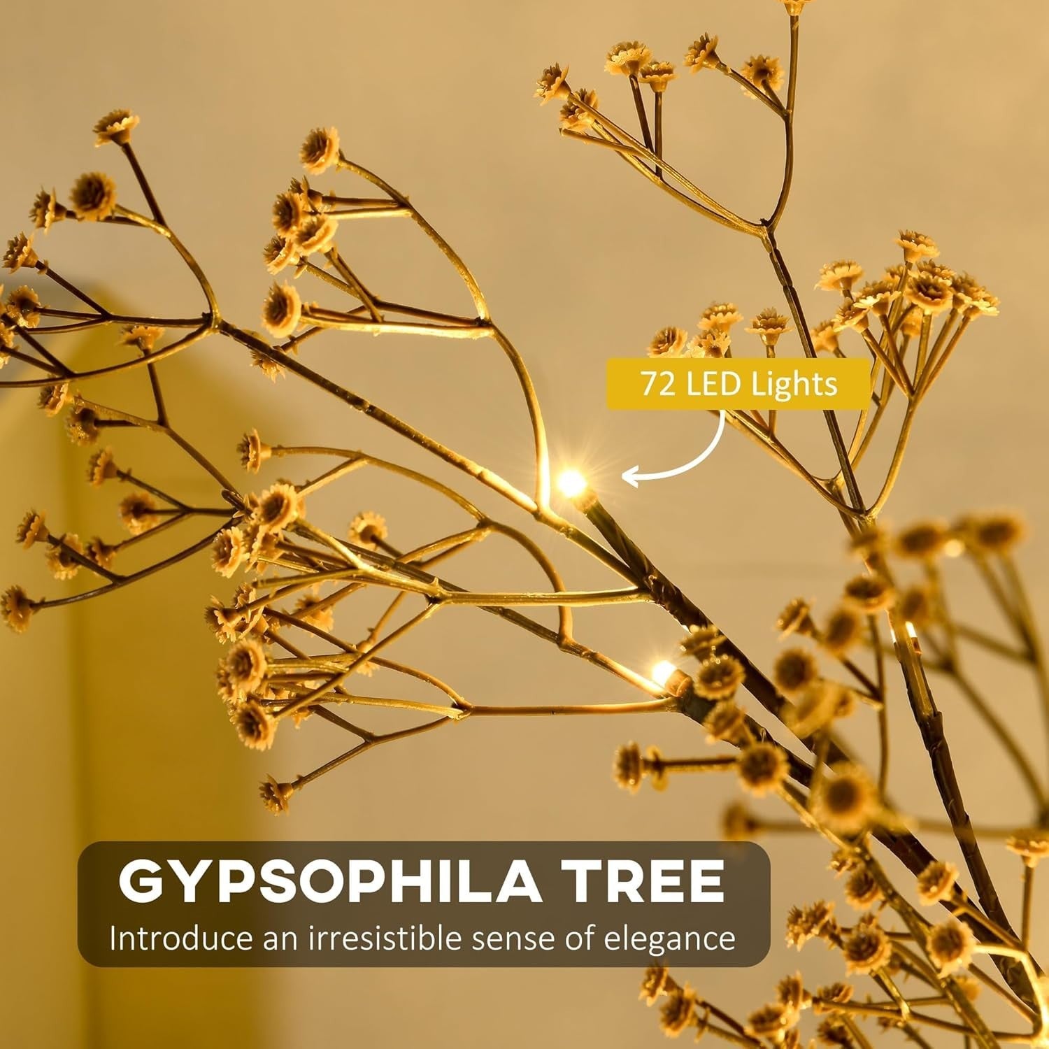 4ft Gypsophila Blossom LED Tree Light Warm White Baby Breath Indoor Home Decor