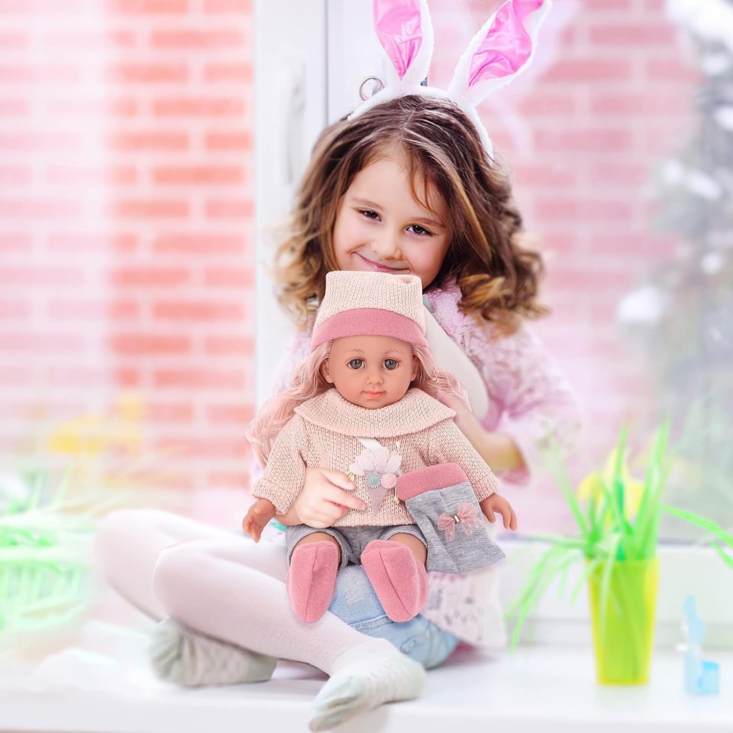 36cm Dress Up Baby Doll Set w Clothes Hair Accessories Kids Gift