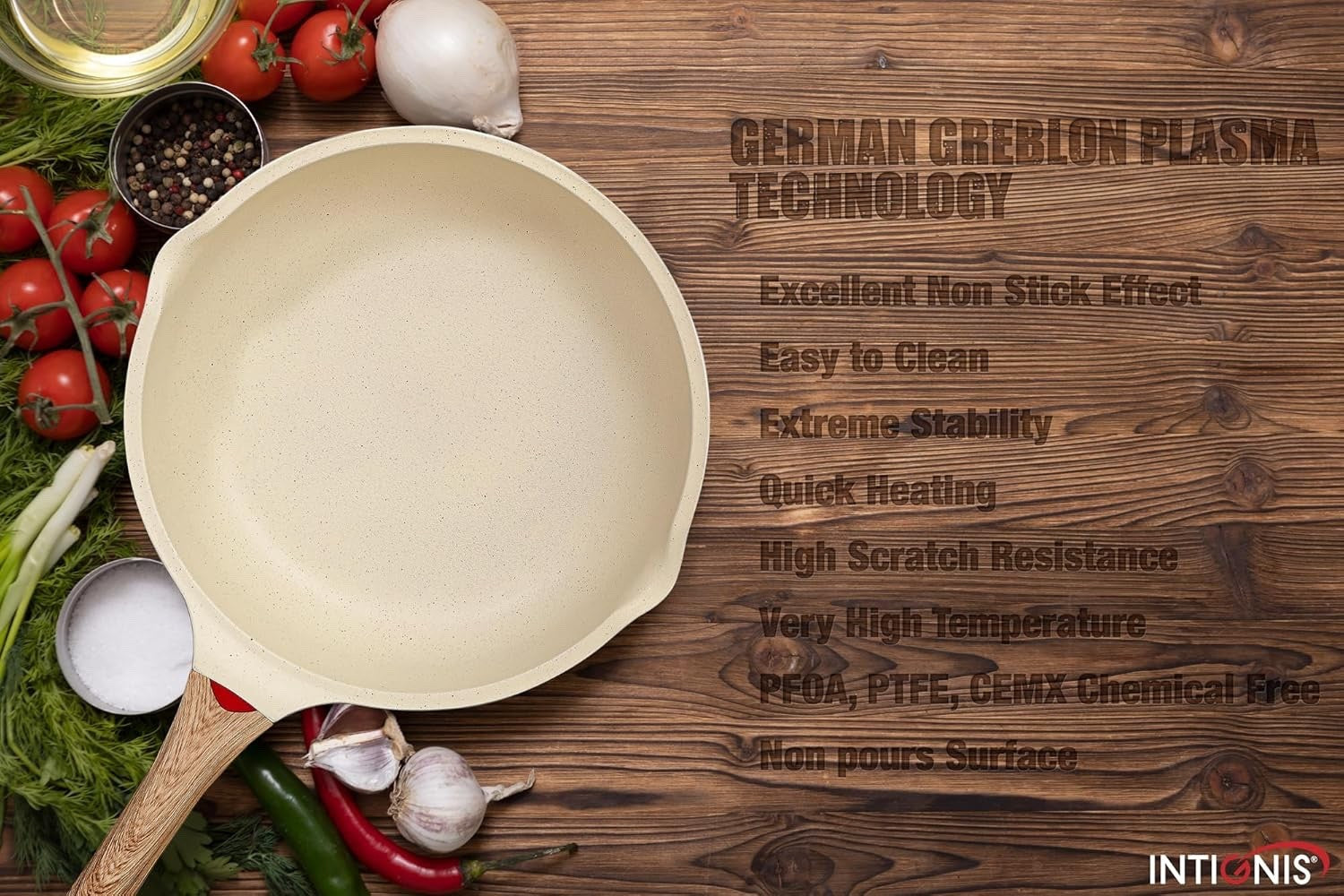 28cm White Deep Non Stick Frying Pan with Lid  3in1 Skillet Sauté Pan & Mini Wok