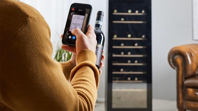 Built In Wine Cooler 24 Bottle Single Zone Smart WiFi LED Glass Door