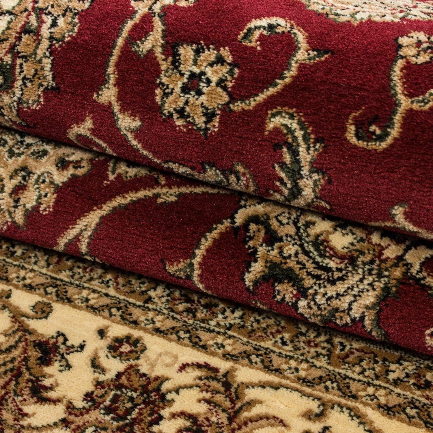 Burgundy Oriental Area Rug 120x170cm Soft Low Pile Floral Living Room Carpet