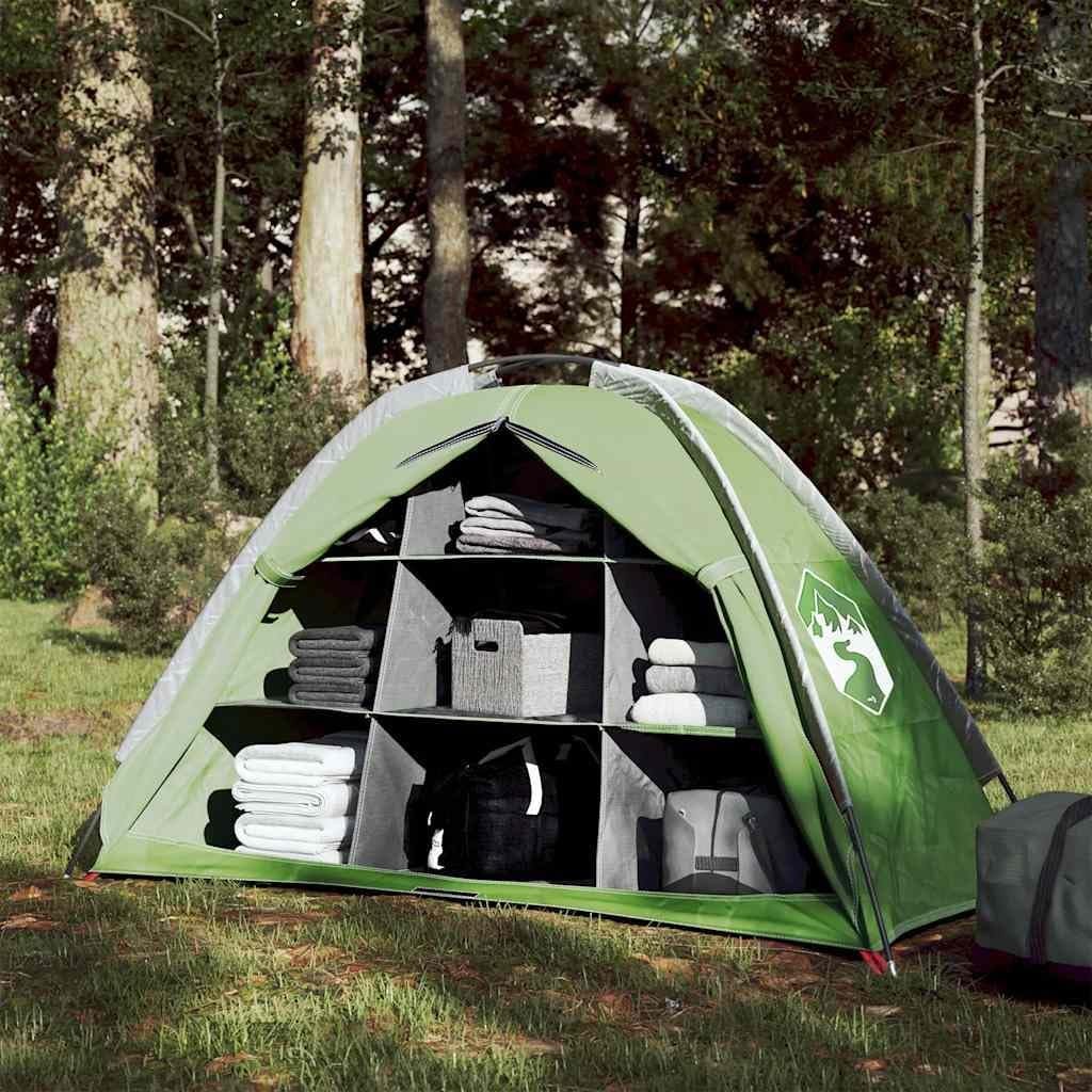 9 Shelf Camping Storage Tent Green Portable Organiser Unit
