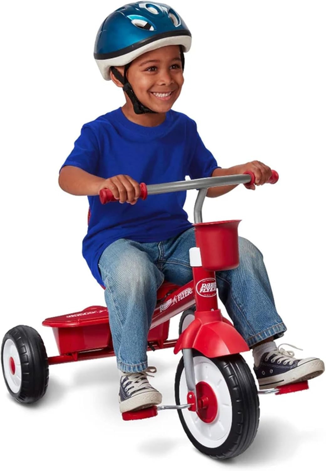 4 in 1 Toddler Tricycle Push Trike Parent Handle Adjustable Seat Red