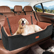 Large Dog Car Seat Bed 100lbs Booster Travel Bed for 2 Dogs Washable