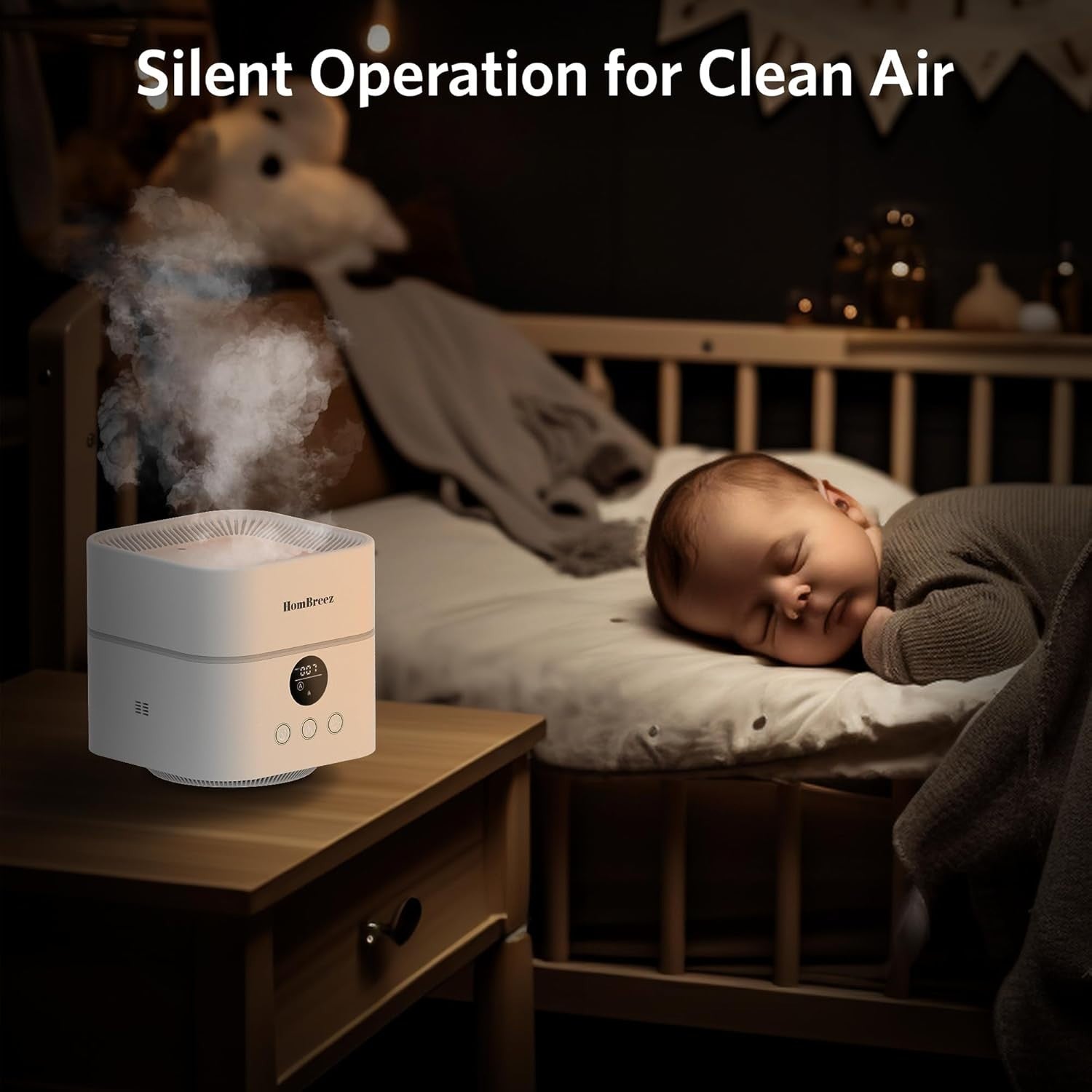 Air Purifier Humidifier Combo H13 HEPA 200ft² Quiet Smart App Control