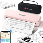 Portable A4 Thermal Printer Bluetooth Inkless 4 Rolls Pink