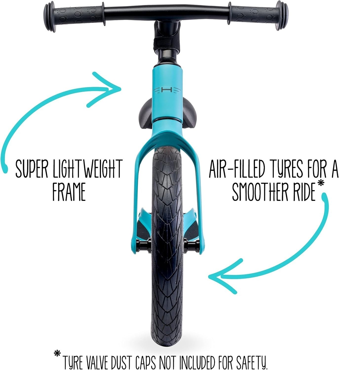 Kids Balance Bike 12in Lightweight Magnesium Push Bike Air Tyres Turquoise