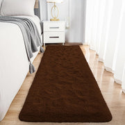 Brown Hallway Runner Rug 80x300cm Fluffy Thick Pile Non Slip Long Shaggy Carpet