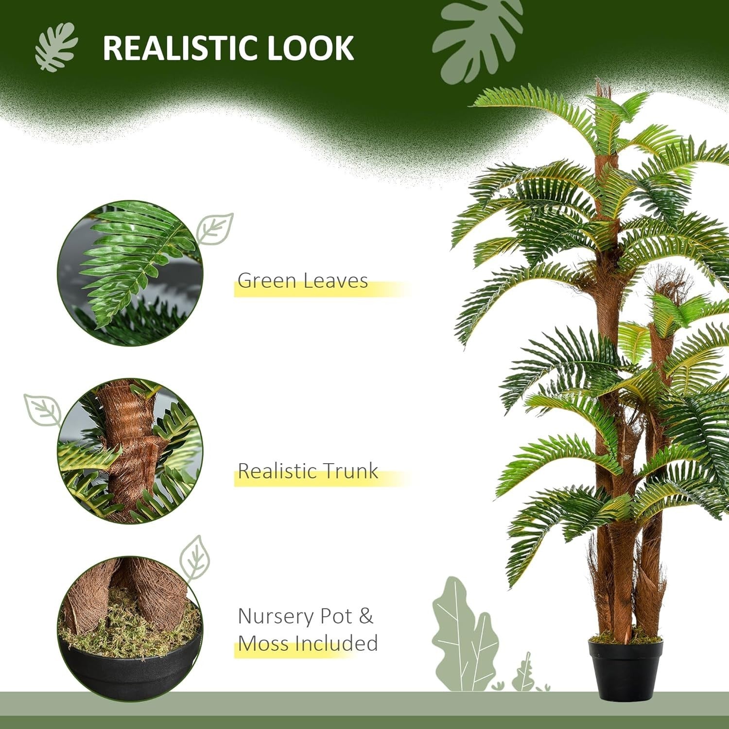 Artificial Tropical Fern Tree 150cm / 5FT  Faux Green Plant Potted Home Decor